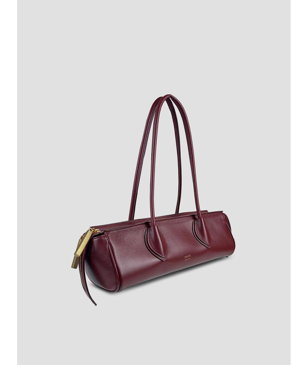KHAITE Бордовая кожаная сумка тоут, фото 2