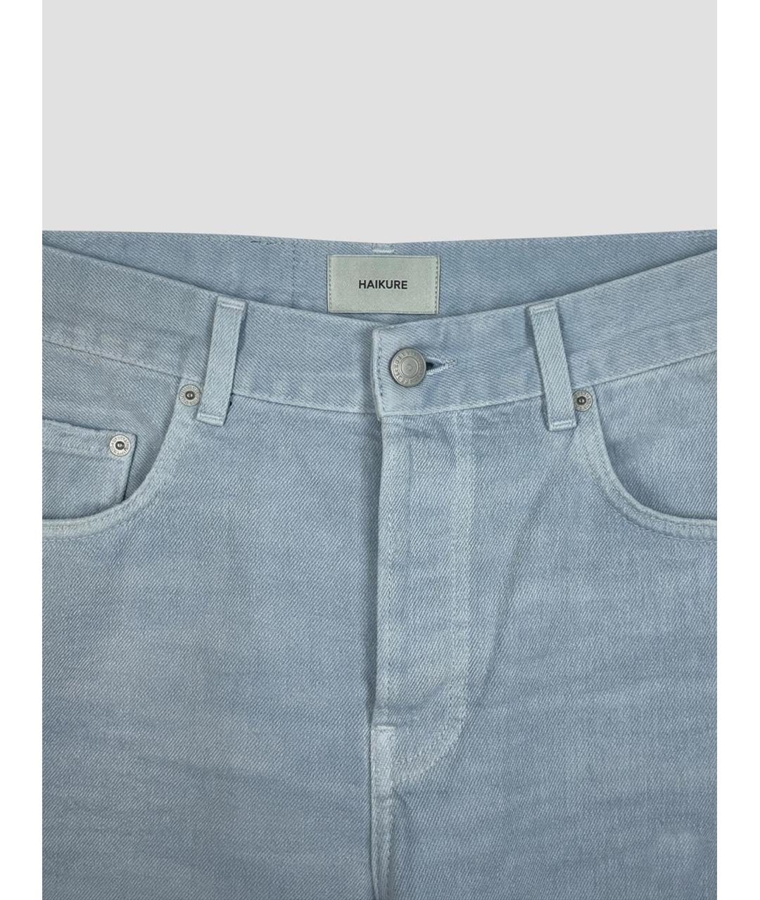HAIKURE Голубые хлопковые прямые джинсы, фото 3