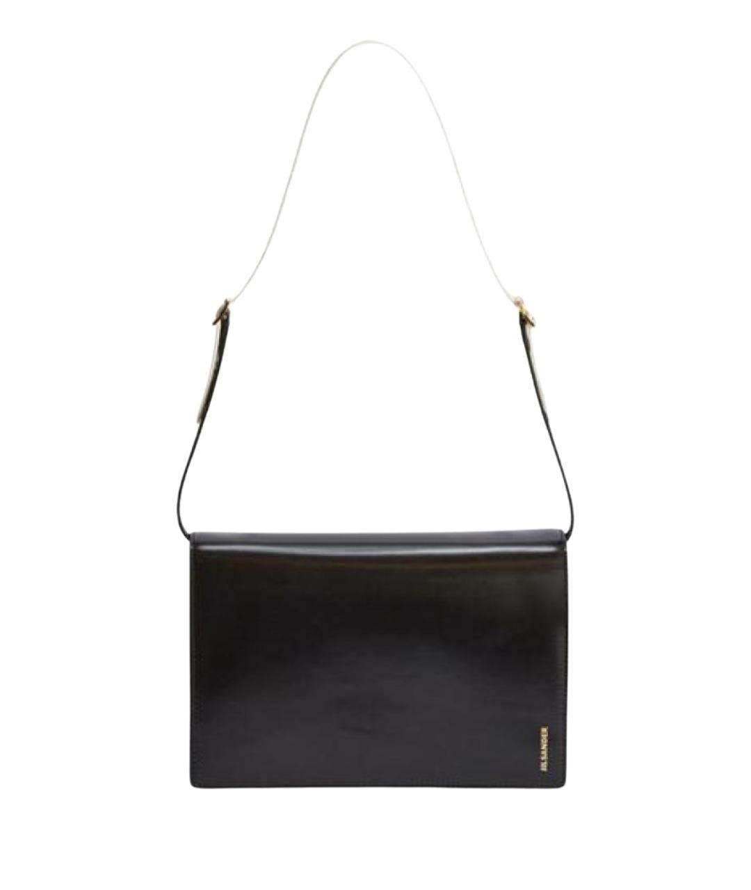 JIL SANDER Черная кожаная сумка через плечо, фото 1
