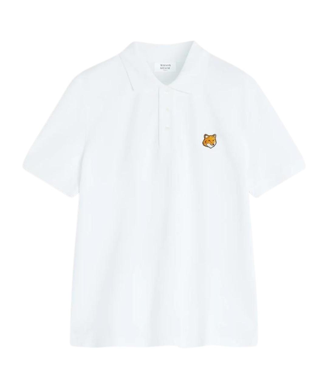 MAISON KITSUNE Белое хлопковое поло с коротким рукавом, фото 1