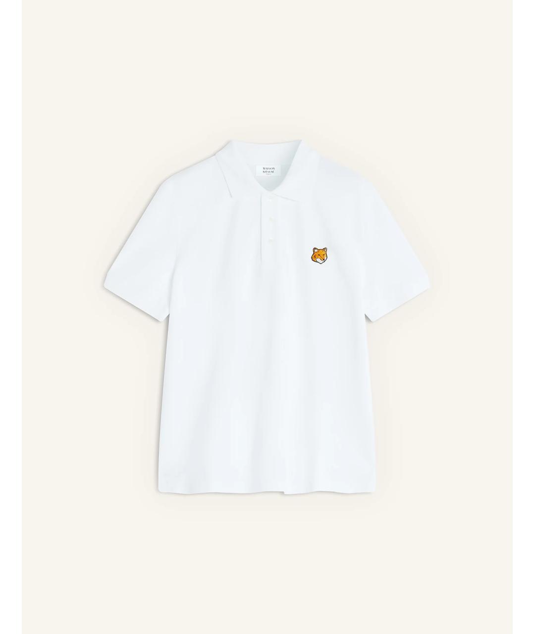MAISON KITSUNE Белое хлопковое поло с коротким рукавом, фото 3