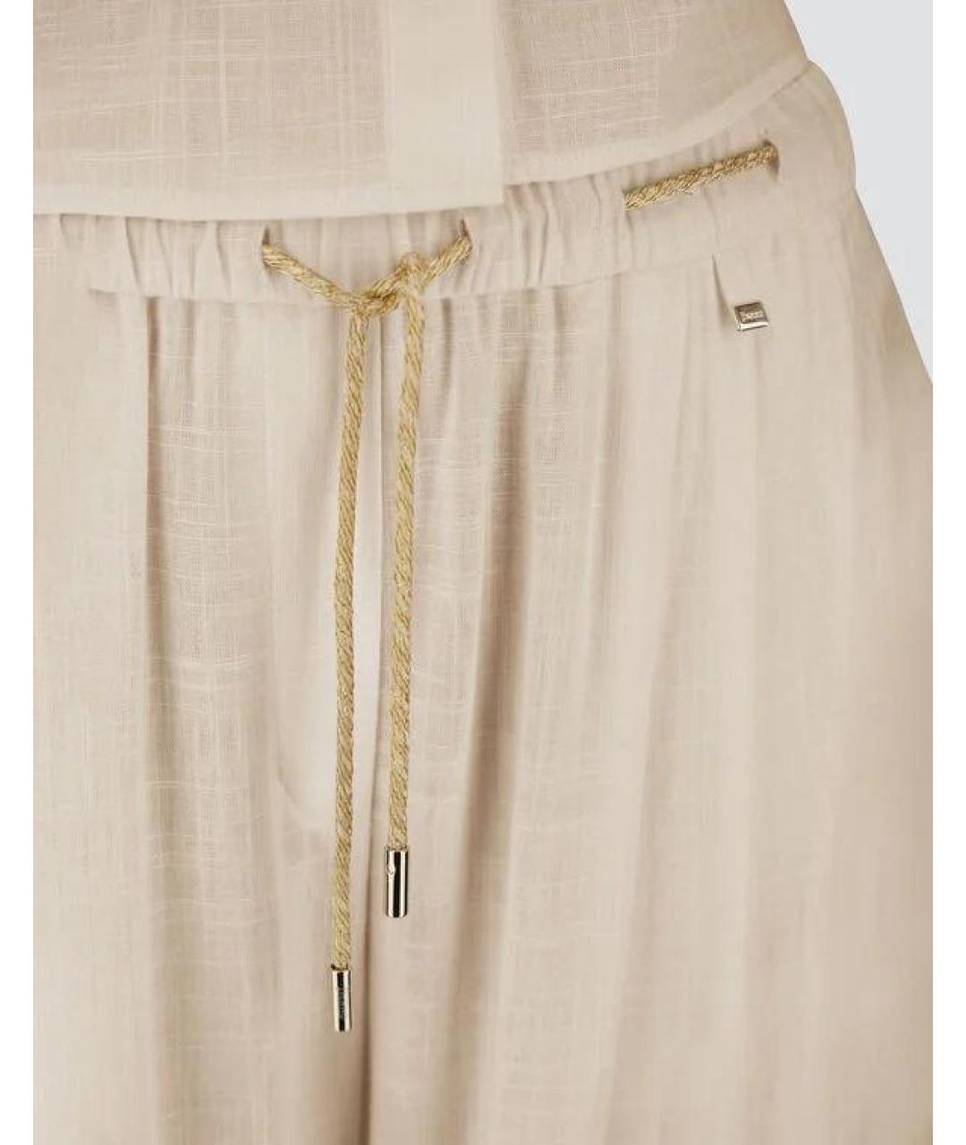 HERNO Бежевые вискозные прямые брюки, фото 2