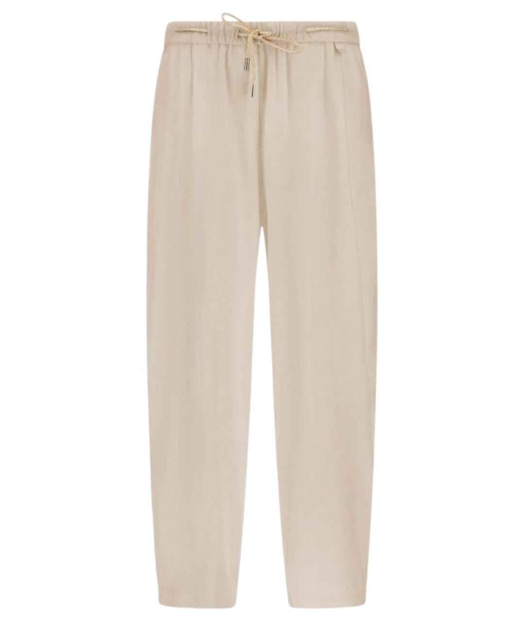 HERNO Бежевые вискозные прямые брюки, фото 1