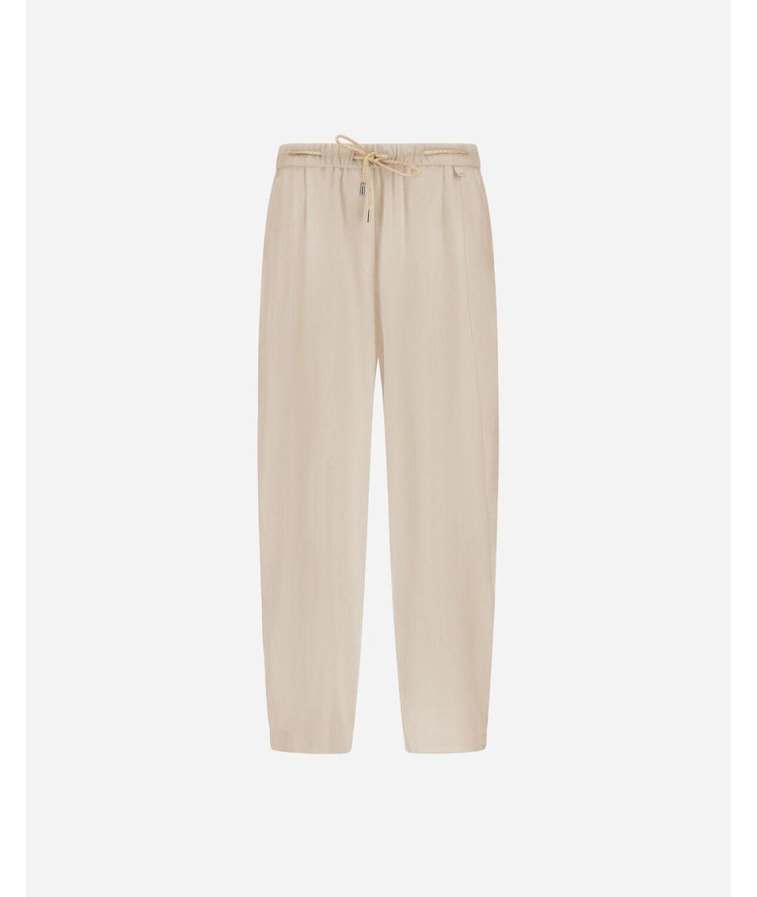 HERNO Бежевые вискозные прямые брюки, фото 4