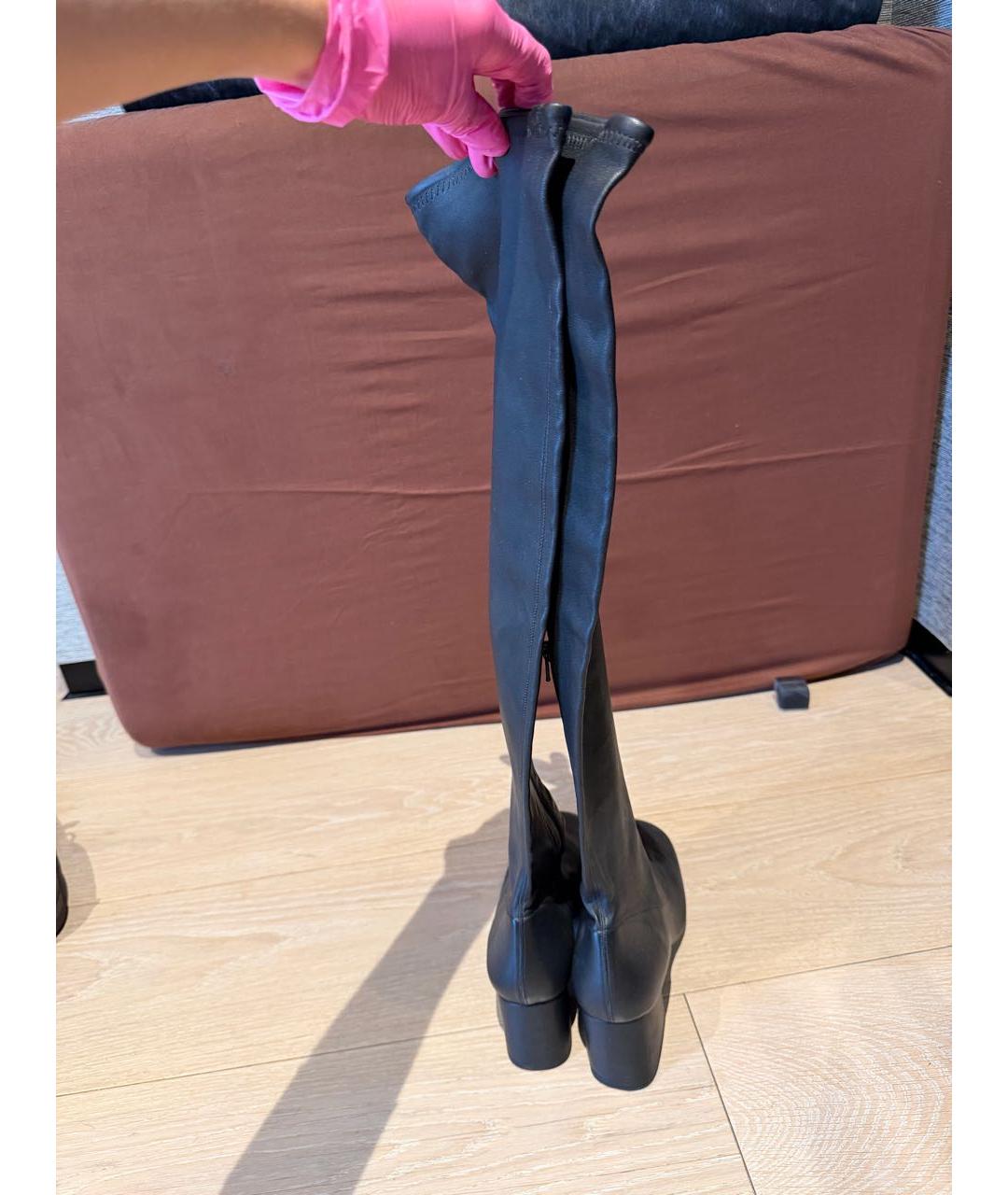 BY FAR Черные кожаные ботфорты, фото 3