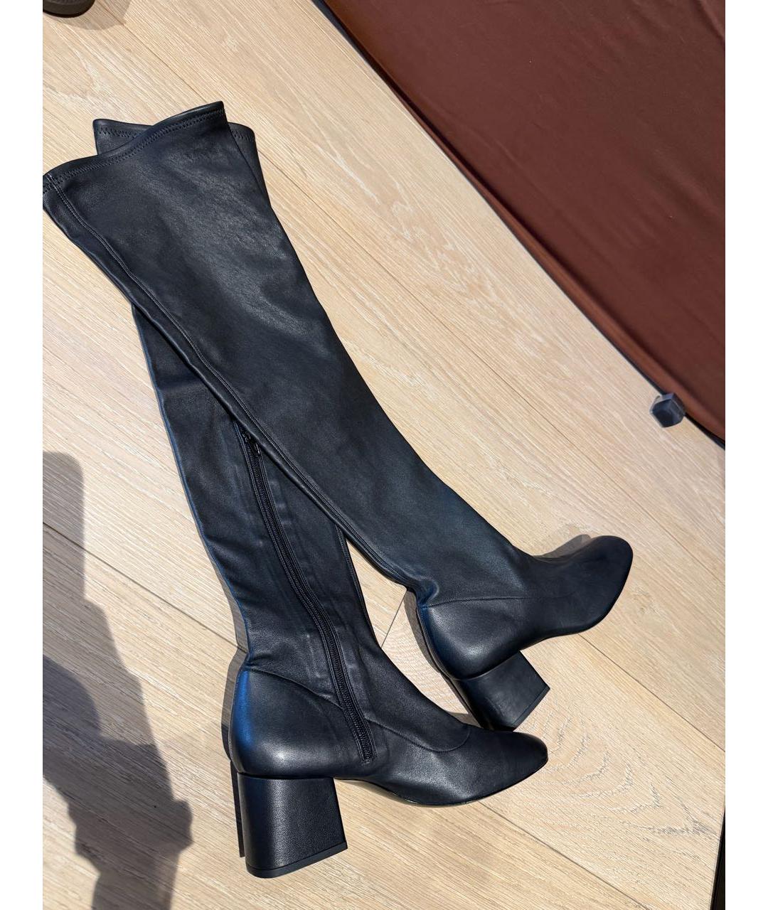 BY FAR Черные кожаные ботфорты, фото 6