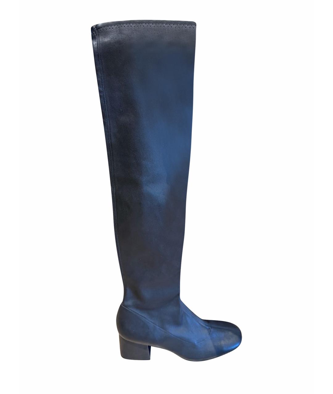 BY FAR Черные кожаные ботфорты, фото 1