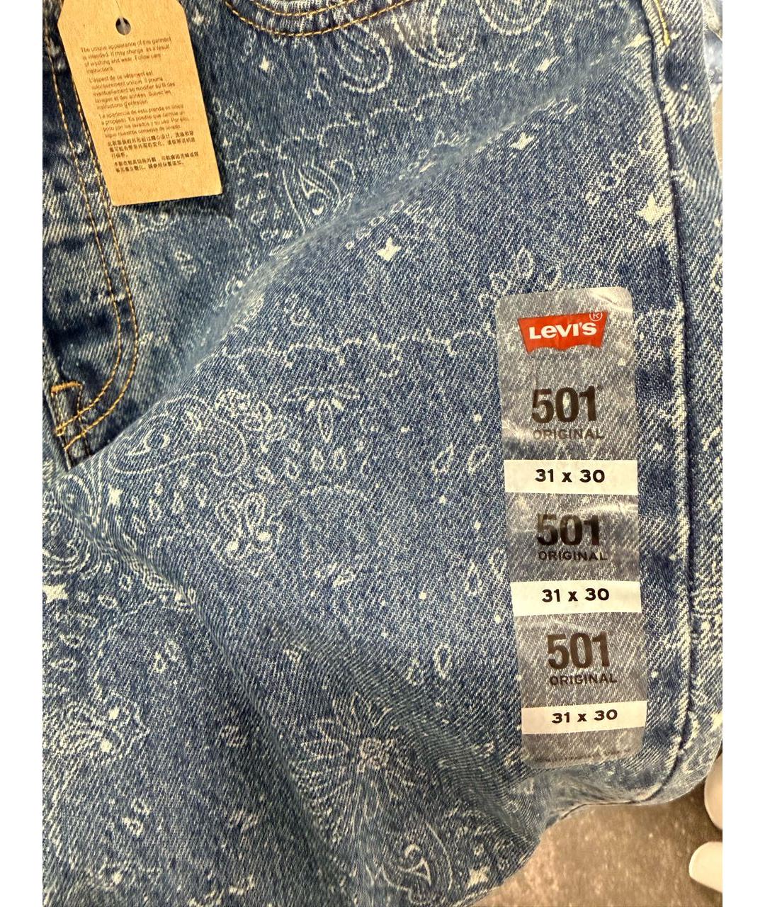 LEVI'S Синие хлопковые прямые джинсы, фото 5