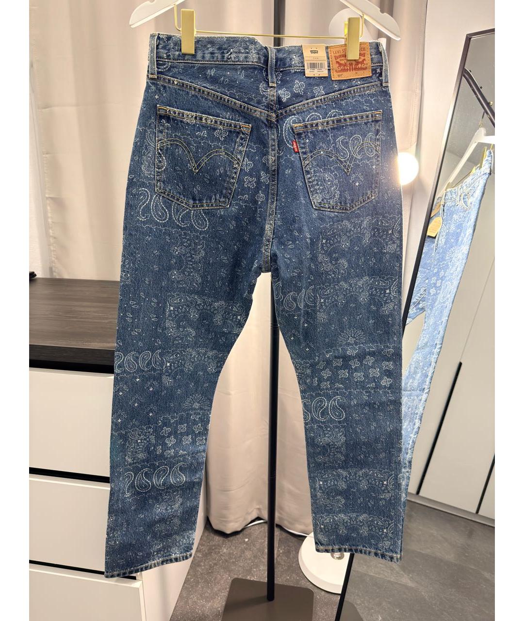 LEVI'S Синие хлопковые прямые джинсы, фото 2