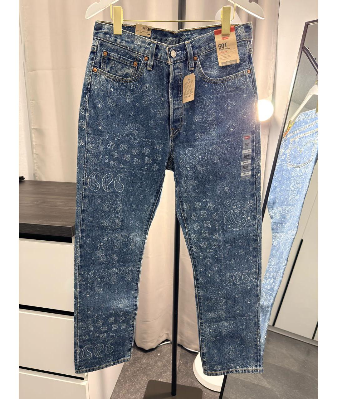 LEVI'S Синие хлопковые прямые джинсы, фото 8