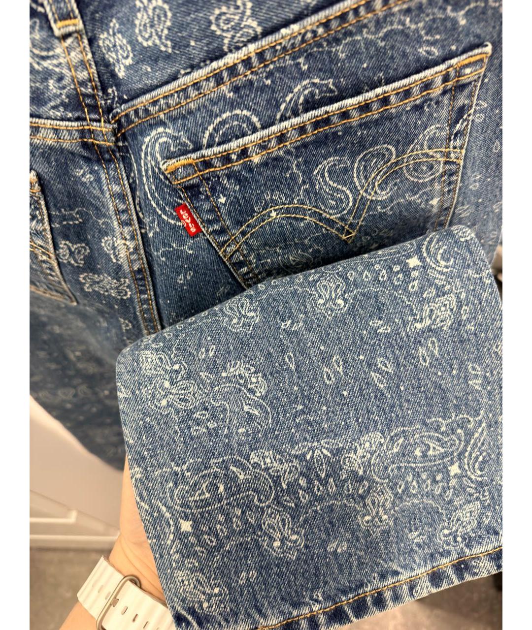 LEVI'S Синие хлопковые прямые джинсы, фото 7