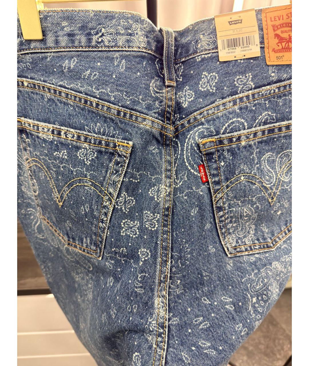 LEVI'S Синие хлопковые прямые джинсы, фото 6