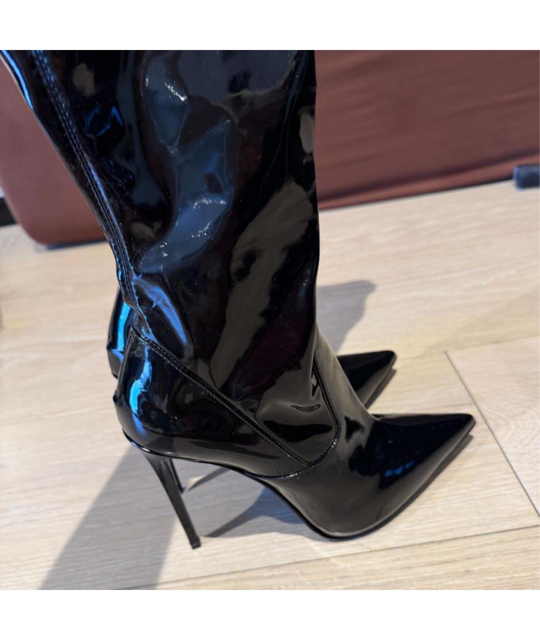 LE SILLA Черные ботфорты из лакированной кожи, фото 5