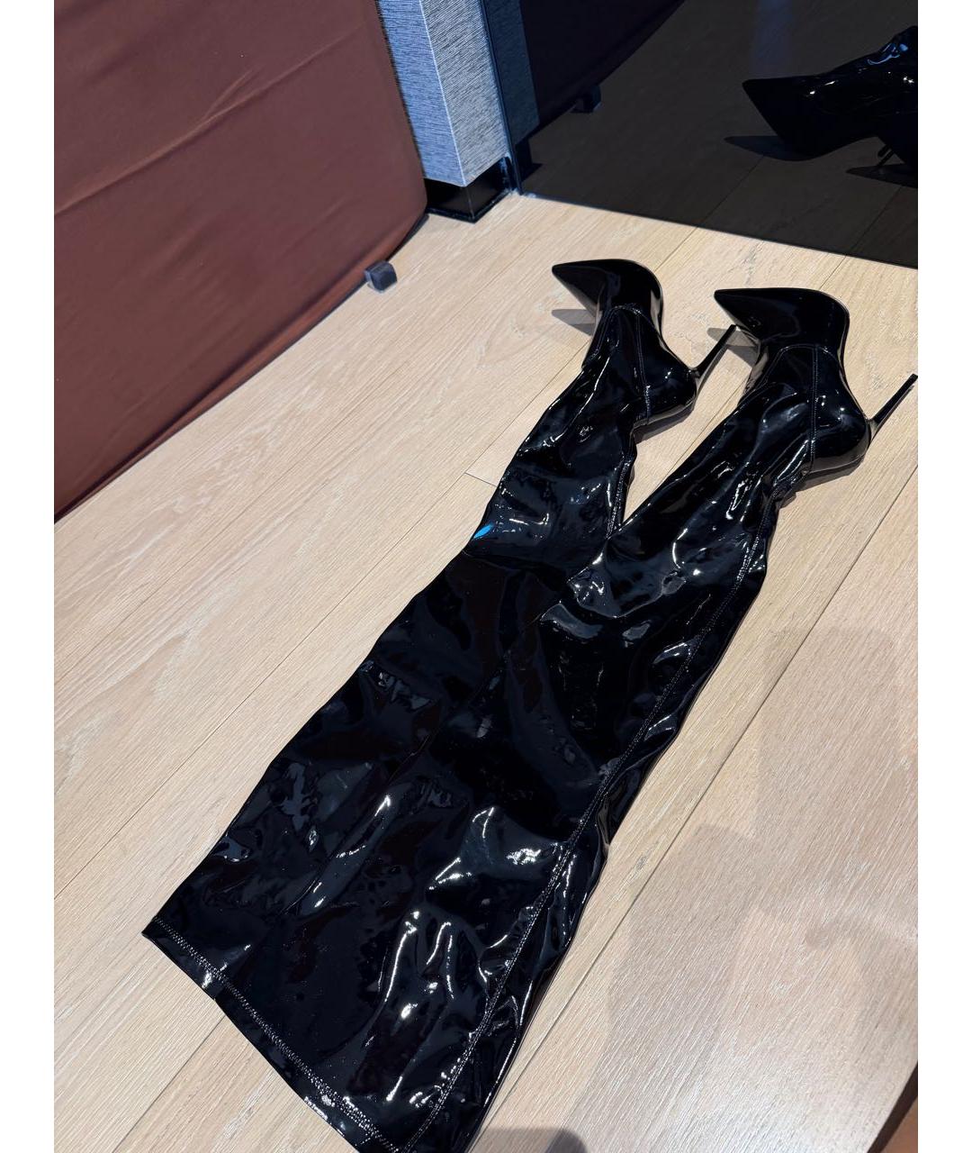 LE SILLA Черные ботфорты из лакированной кожи, фото 7