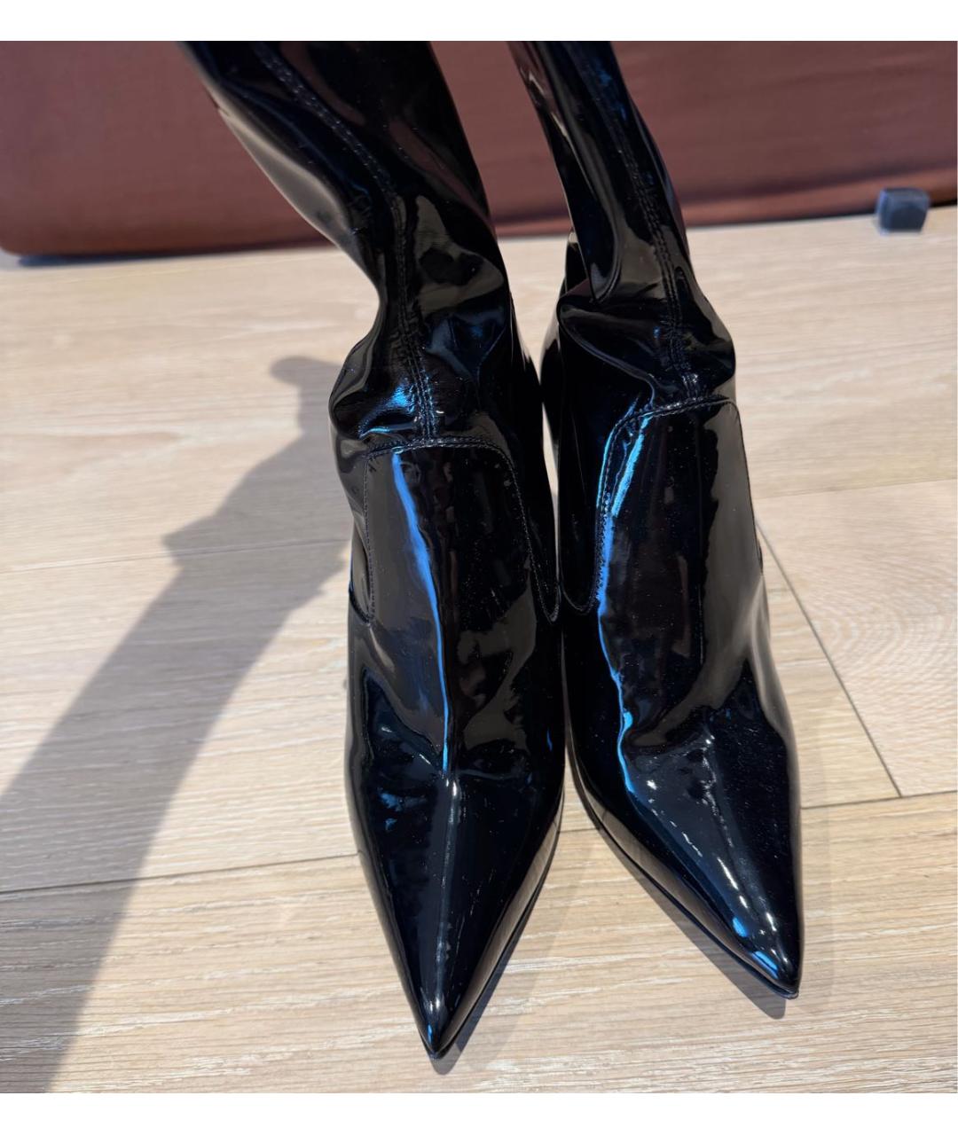 LE SILLA Черные ботфорты из лакированной кожи, фото 4