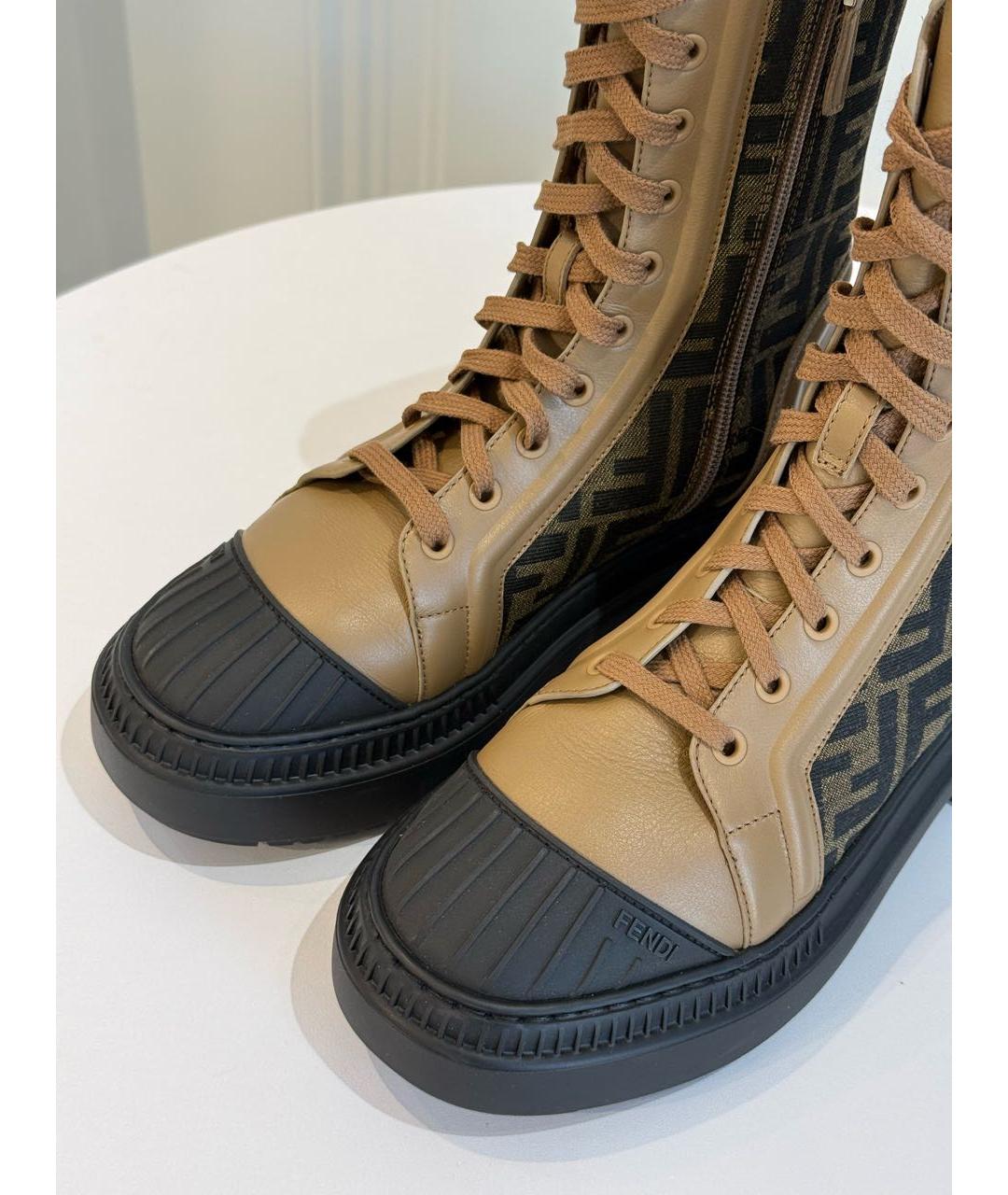 FENDI Бежевые ботинки, фото 5