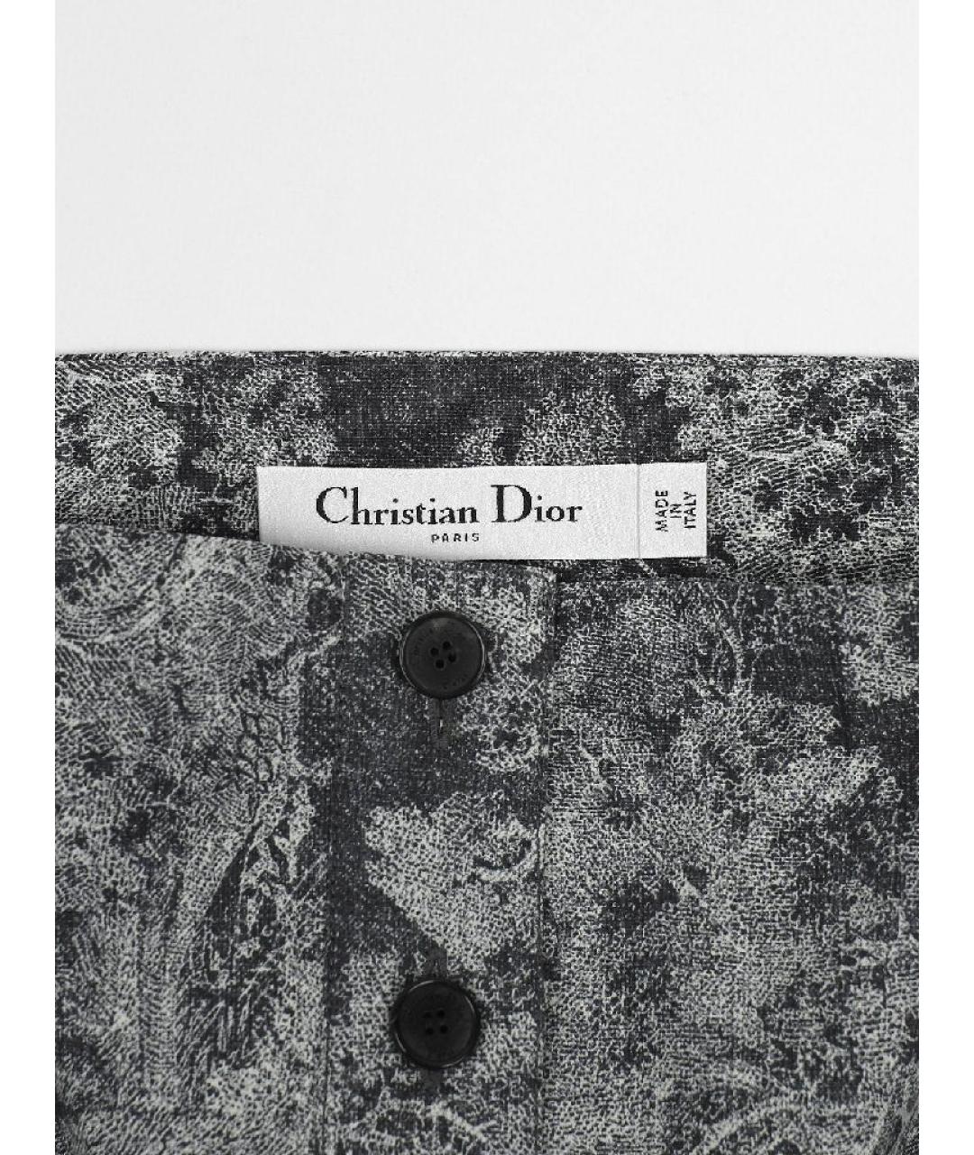 CHRISTIAN DIOR Серый хлопковый сарафан, фото 7