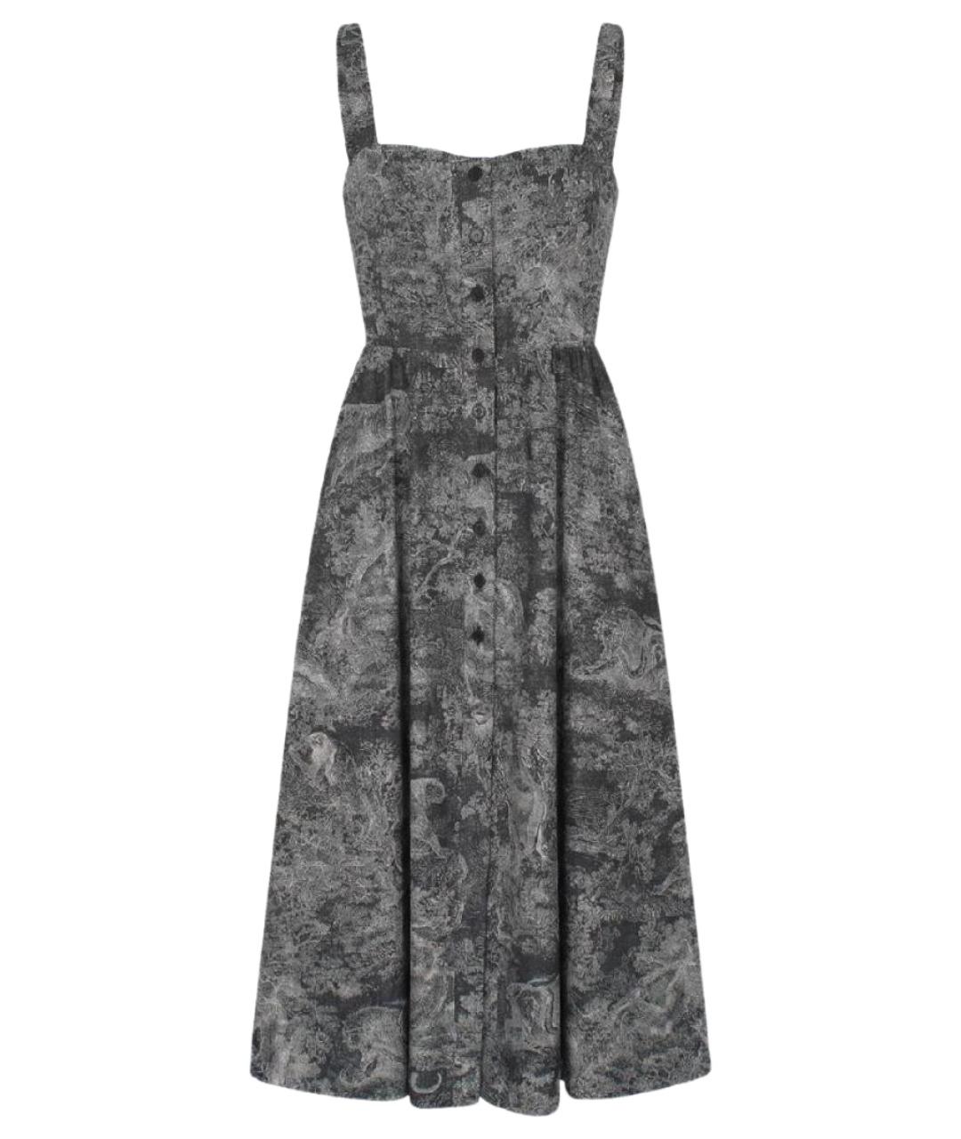 CHRISTIAN DIOR Серый хлопковый сарафан, фото 1