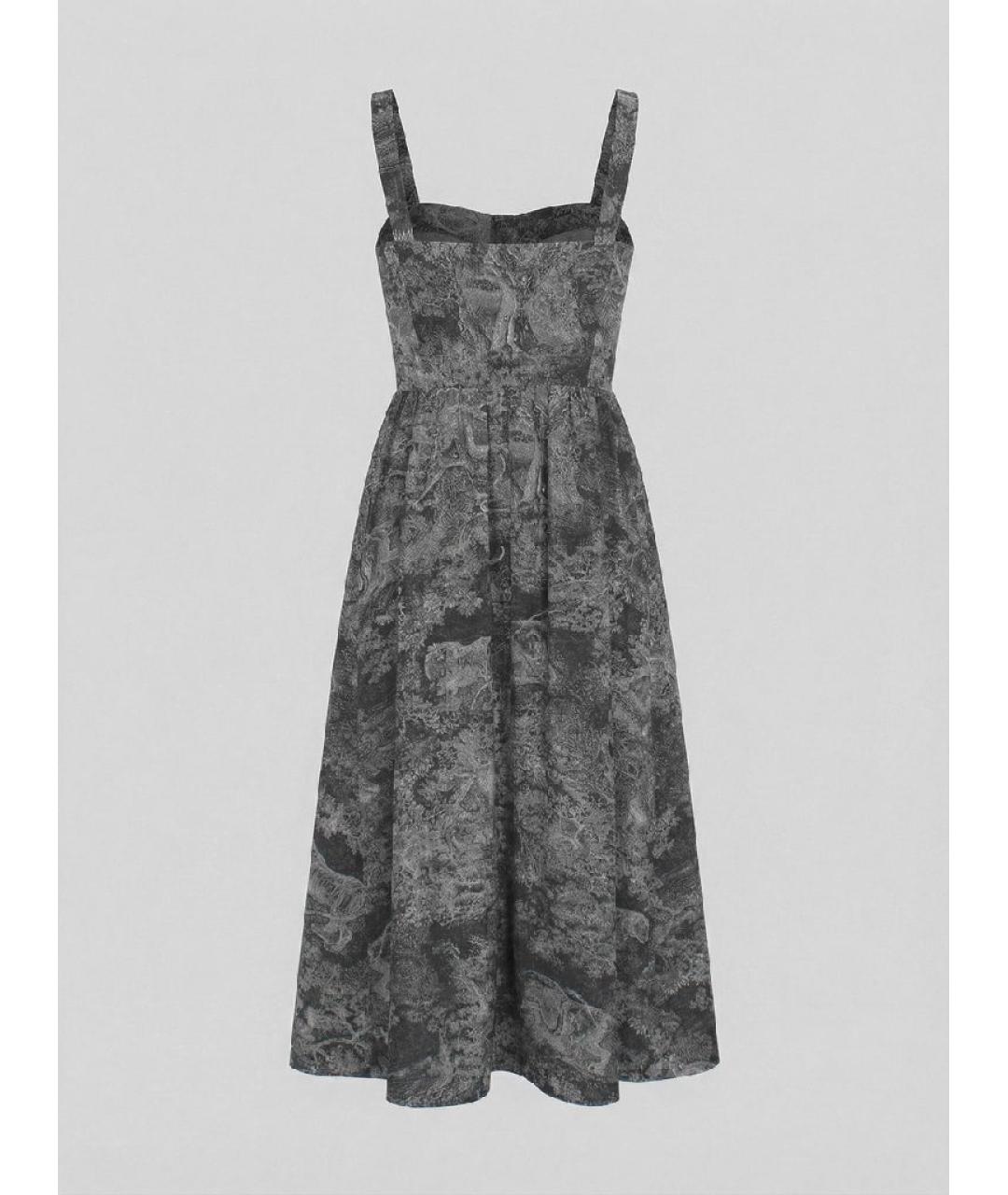 CHRISTIAN DIOR Серый хлопковый сарафан, фото 2