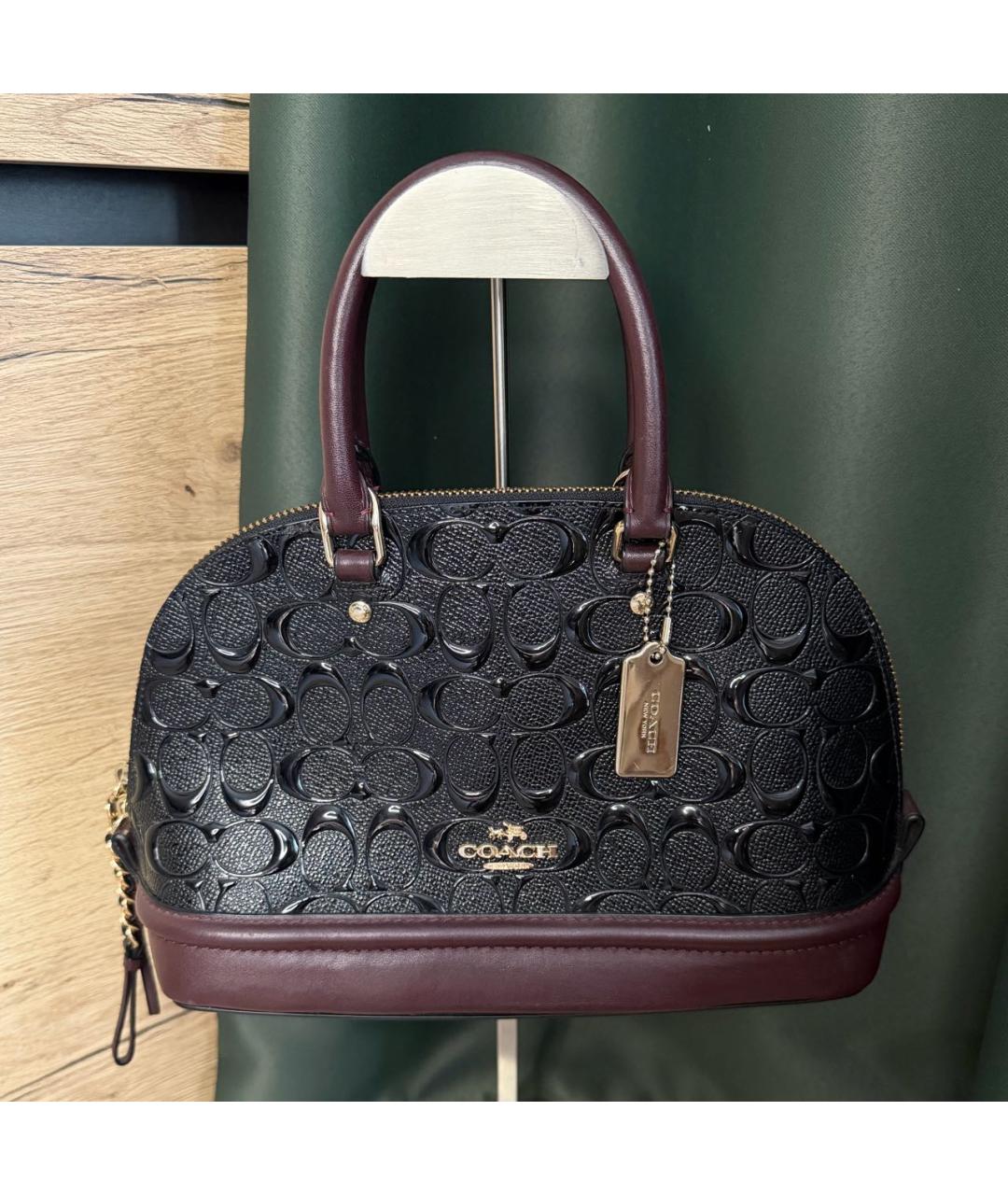 COACH Черная кожаная сумка тоут, фото 8