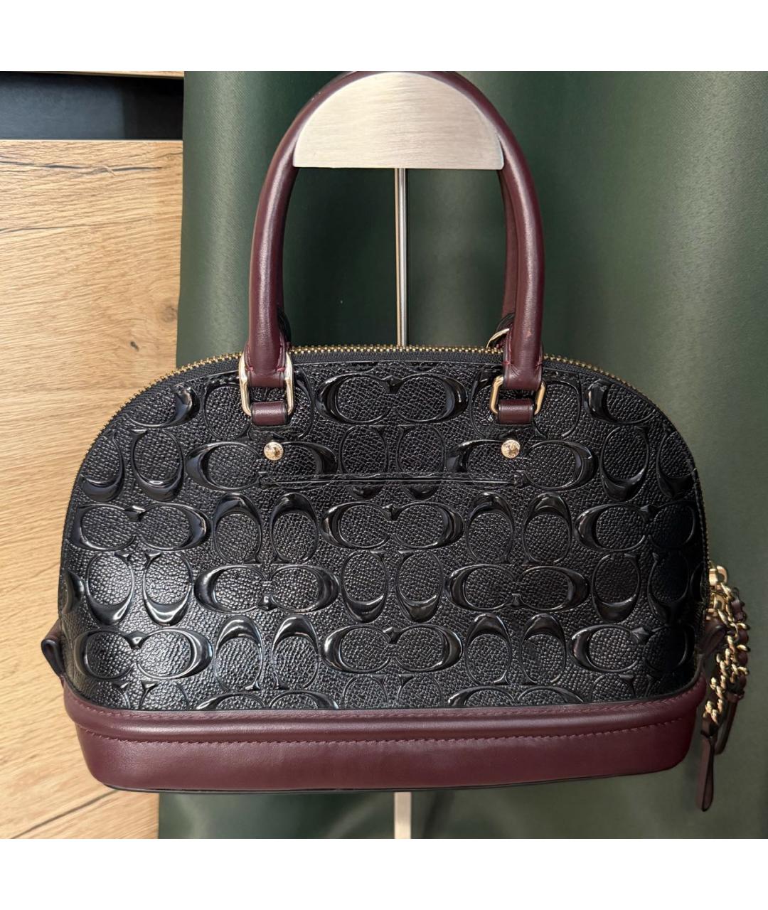 COACH Черная кожаная сумка тоут, фото 2