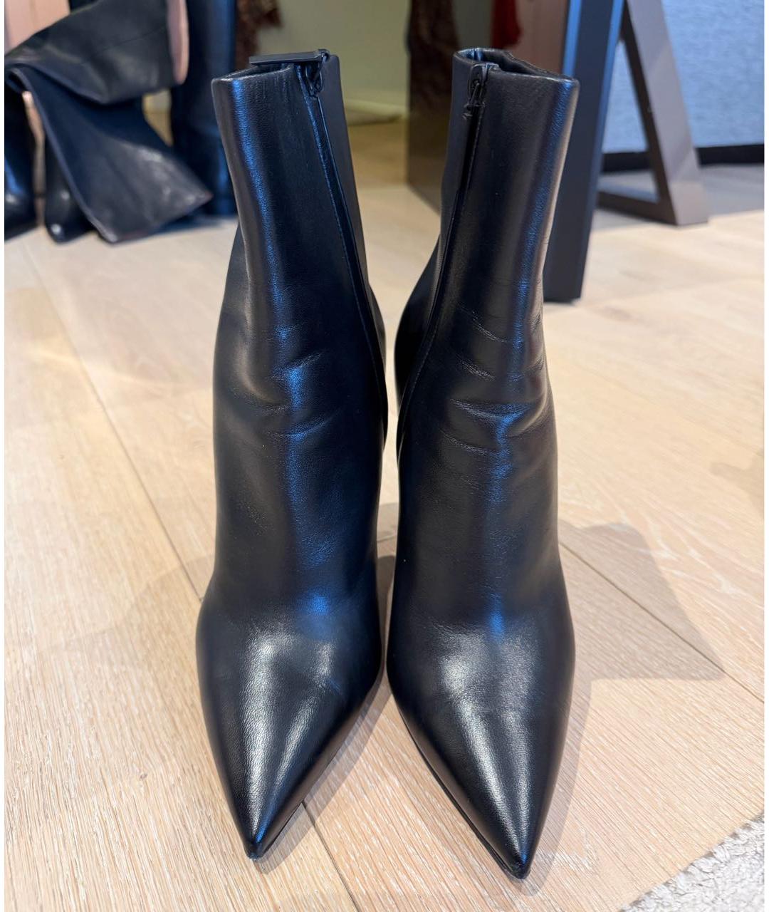 SAINT LAURENT Черные кожаные ботильоны, фото 2