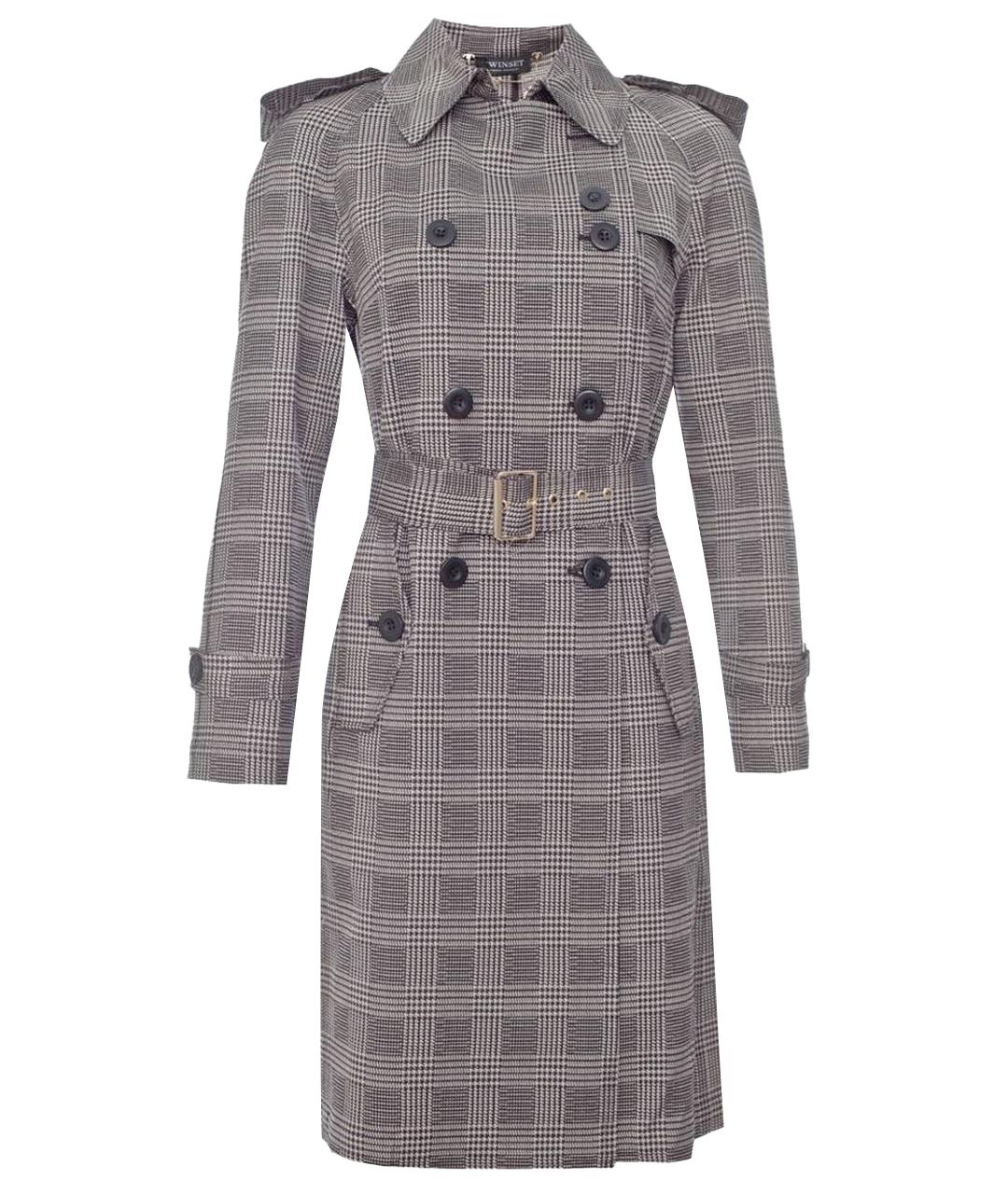 TWIN-SET Серый полиэстеровый тренч/плащ, фото 1