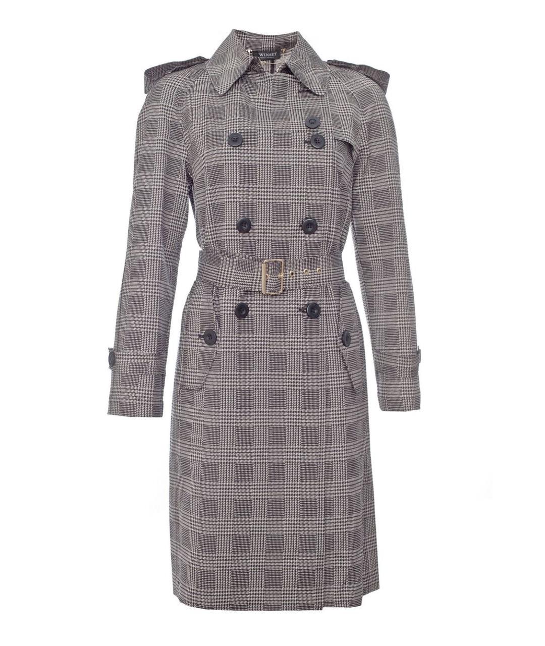 TWIN-SET Серый полиэстеровый тренч/плащ, фото 9