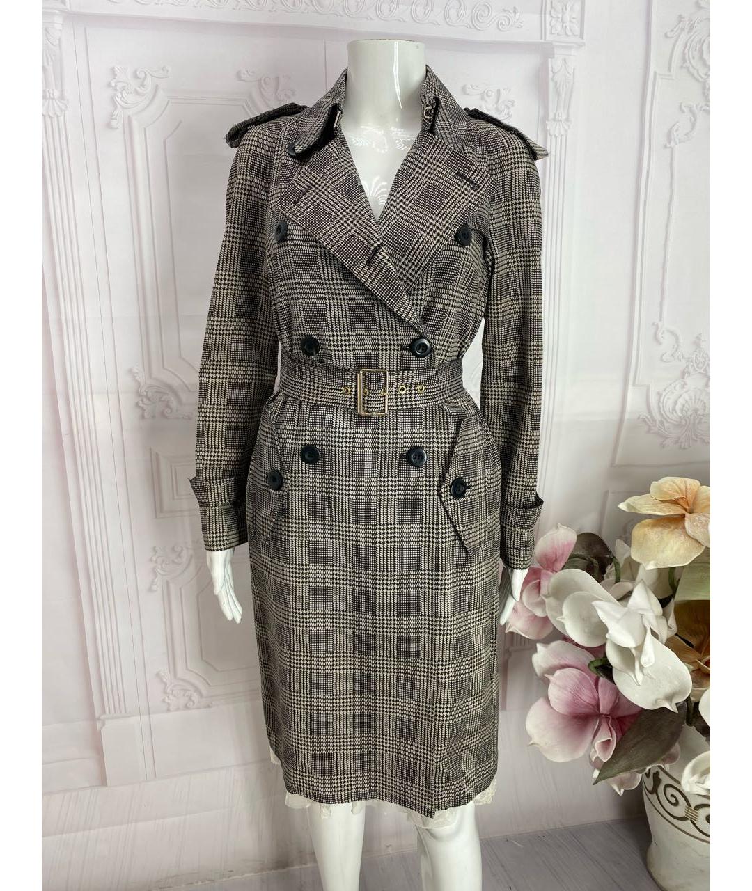 TWIN-SET Серый полиэстеровый тренч/плащ, фото 6