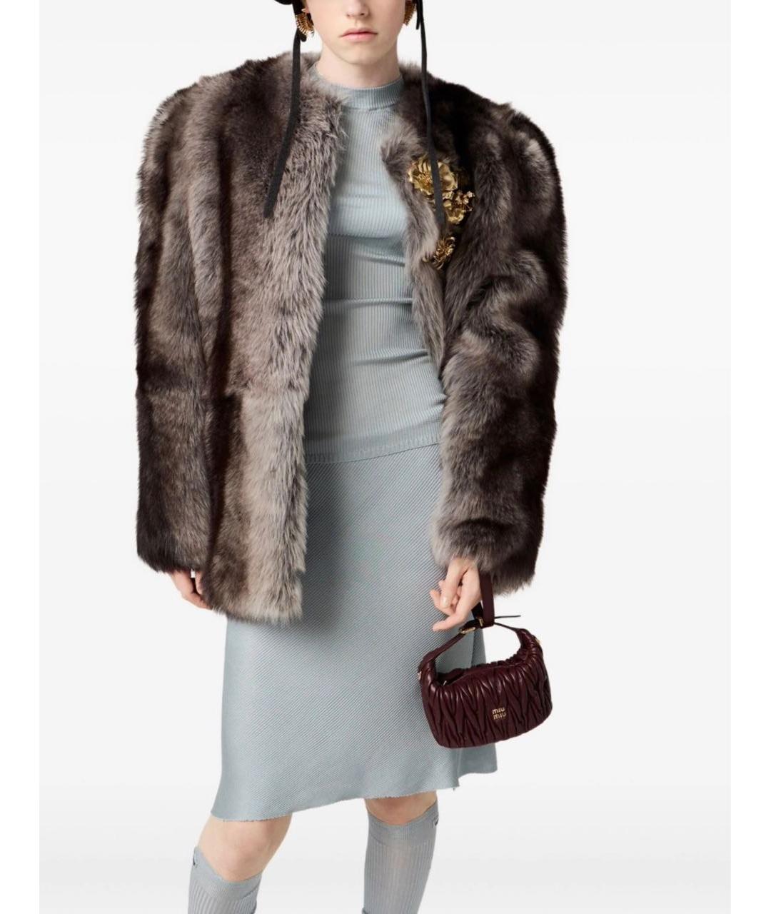 MIU MIU Бордовая кожаная сумка с короткими ручками, фото 6