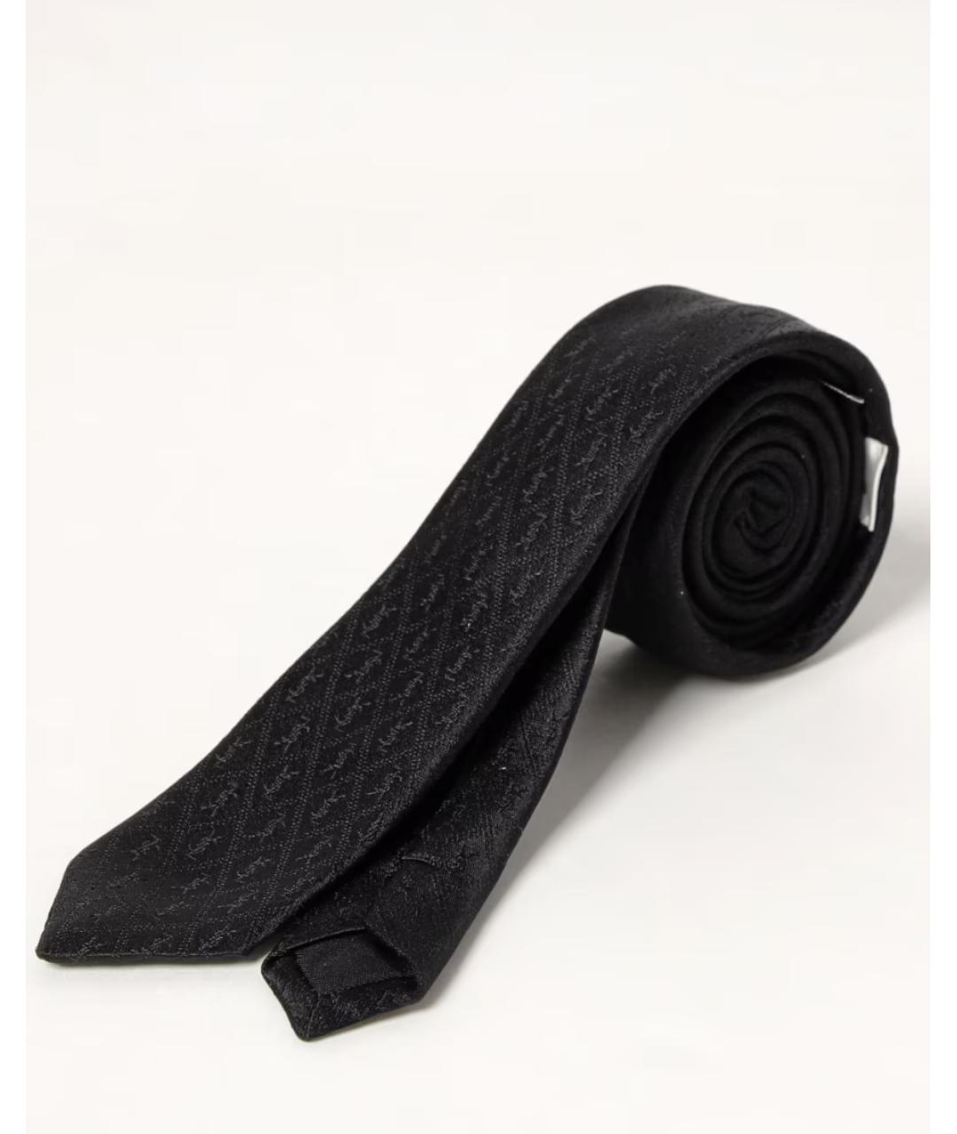 SAINT LAURENT Черный шелковый галстук, фото 3