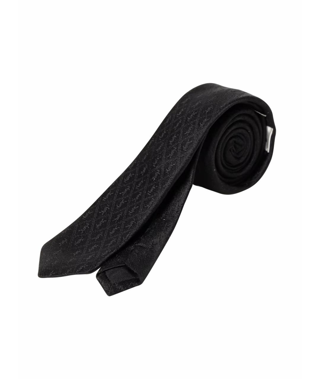 SAINT LAURENT Черный шелковый галстук, фото 1