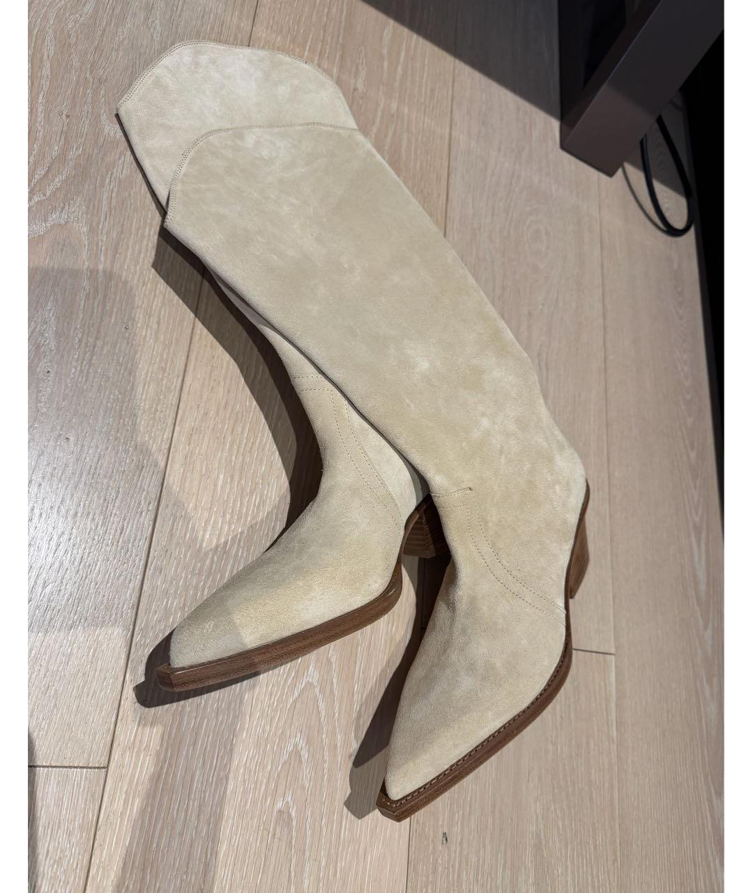 PARIS TEXAS Бежевые замшевые сапоги, фото 8
