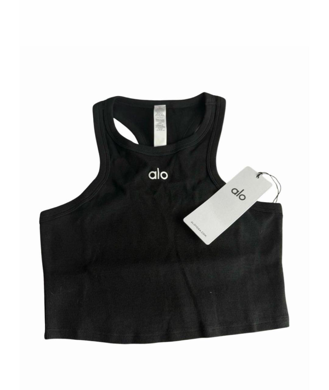 ALO YOGA Черная майка, фото 5