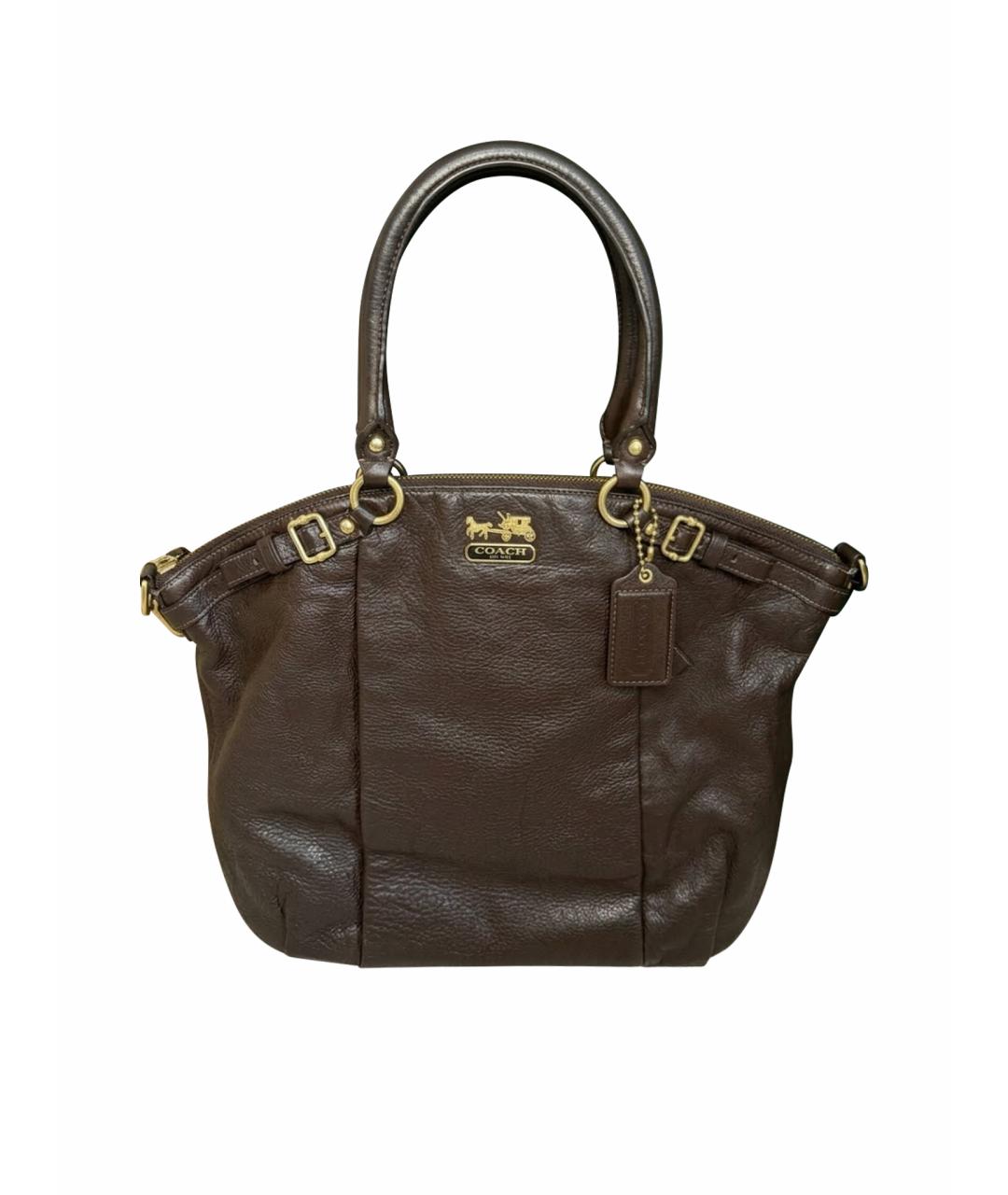 COACH Коричневая кожаная сумка тоут, фото 1