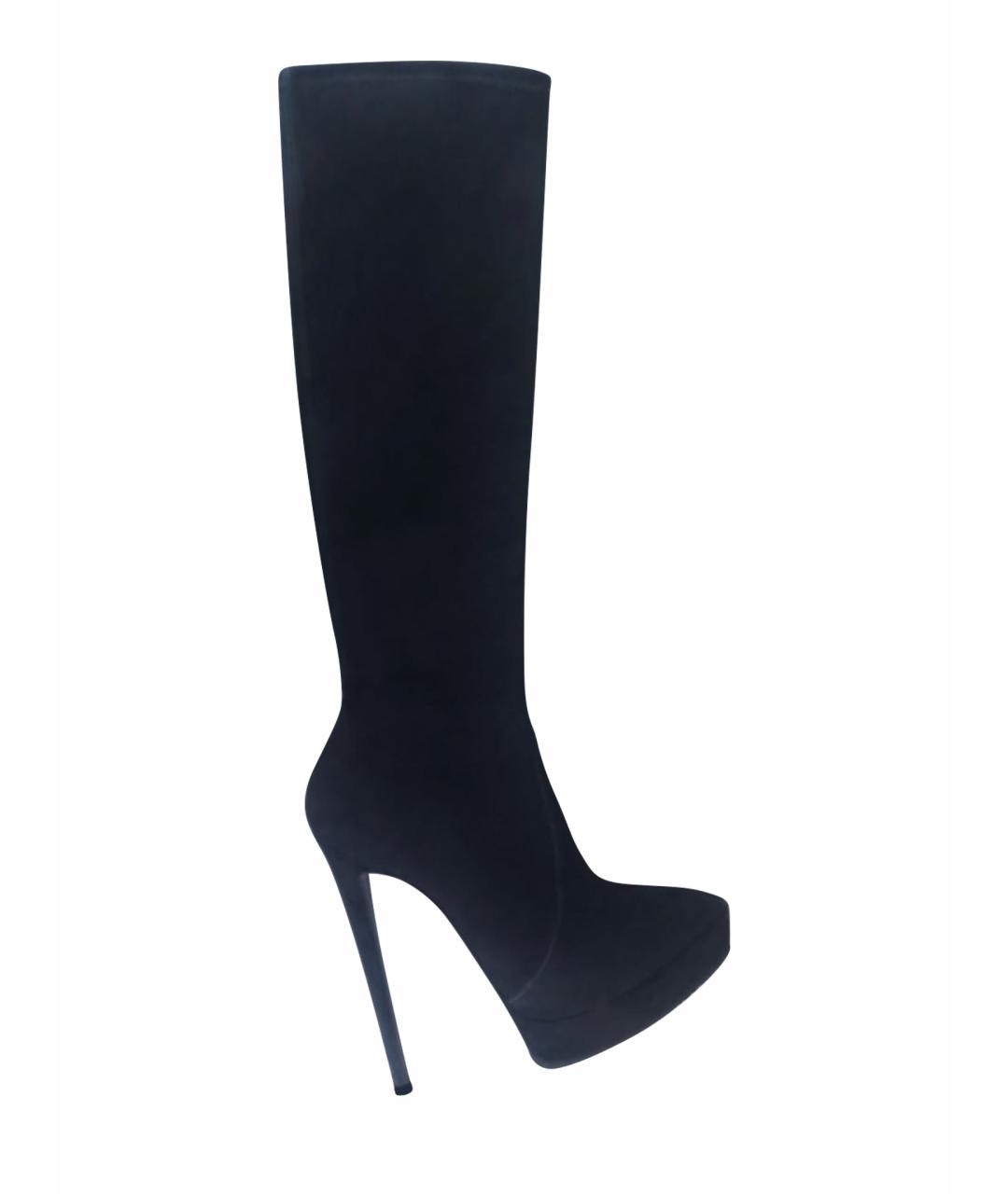 CASADEI Черные замшевые ботинки, фото 1