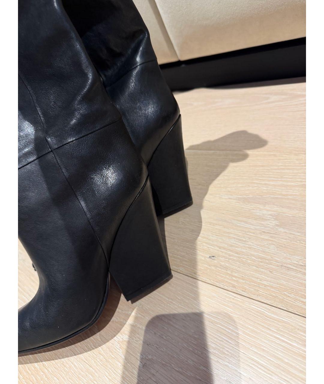 PARIS TEXAS Черные кожаные сапоги, фото 2