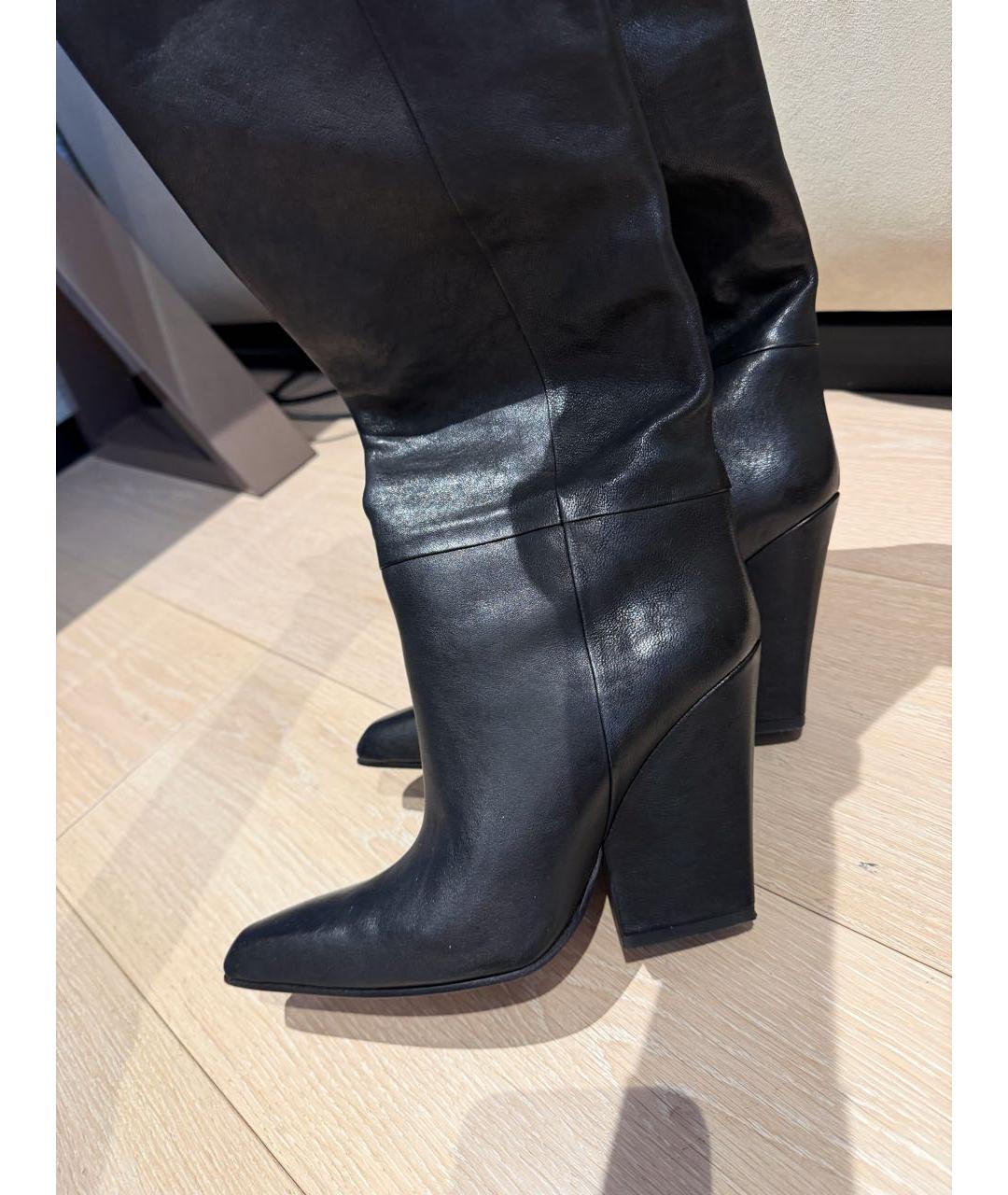 PARIS TEXAS Черные кожаные сапоги, фото 3
