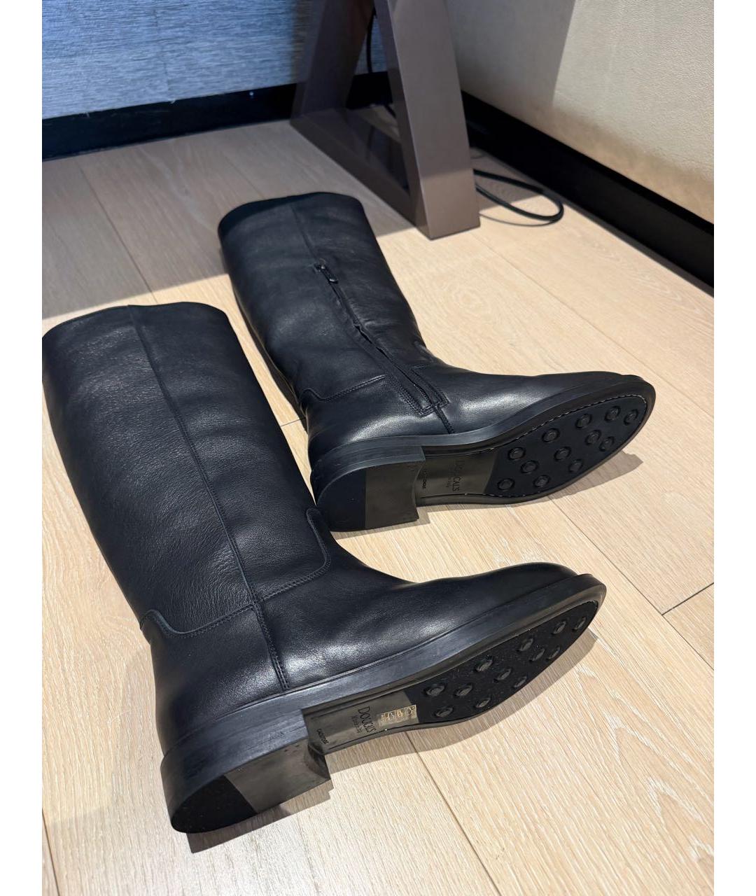 DOUCAL'S Черные кожаные сапоги, фото 5