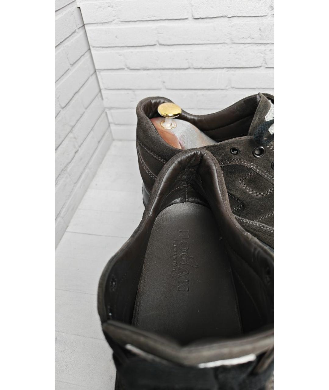 HOGAN Коричневые замшевые низкие кроссовки / кеды, фото 5