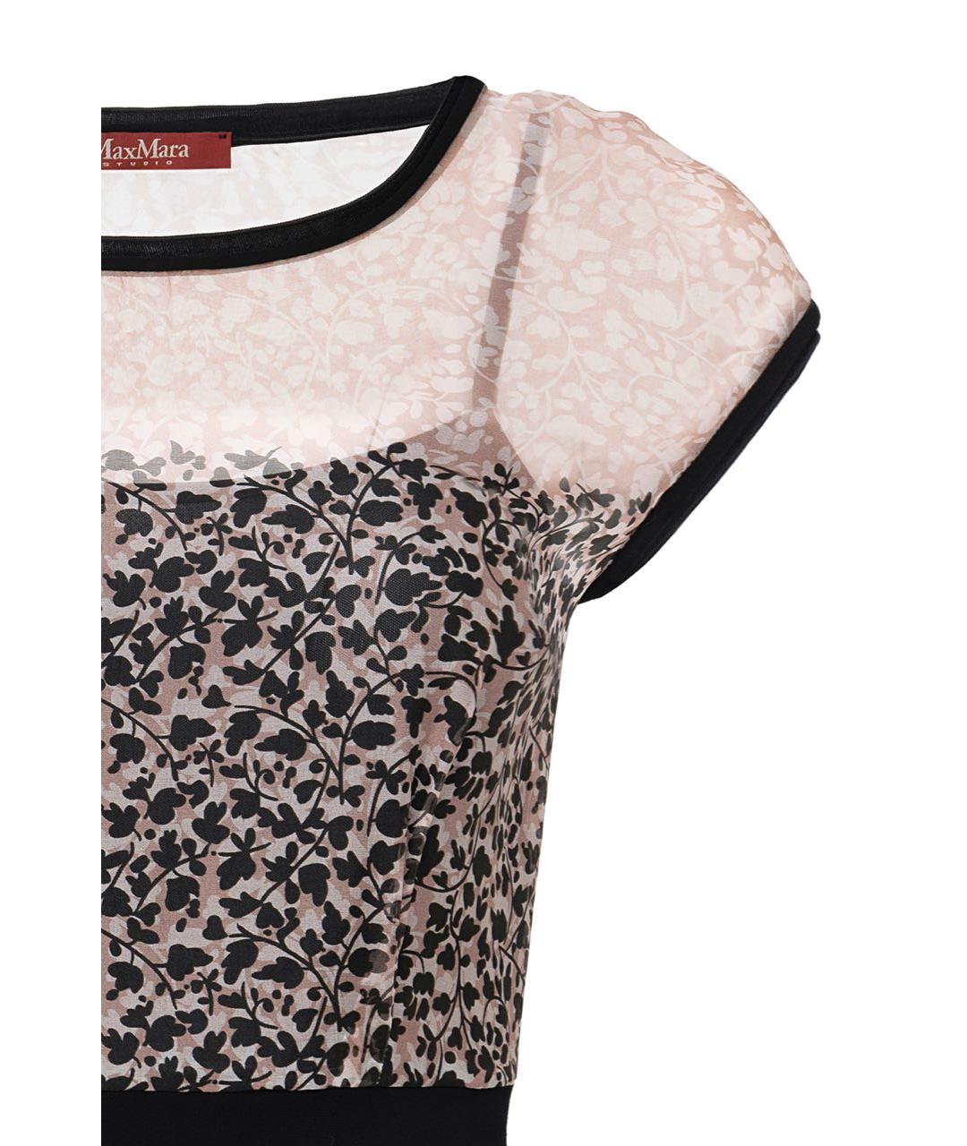 MAX MARA STUDIO Мульти шелковое коктейльное платье, фото 4