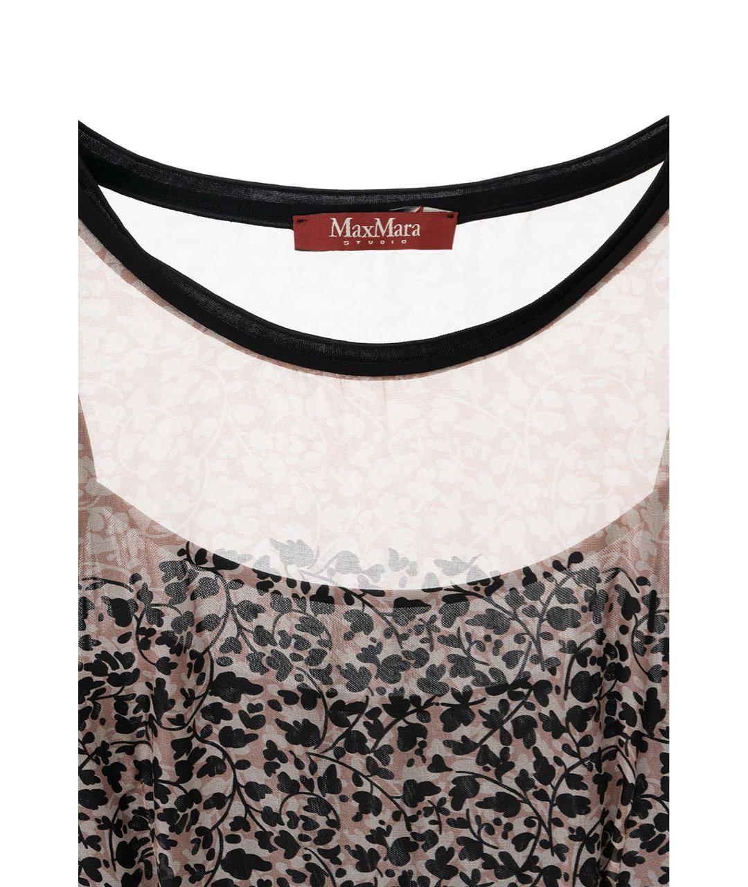 MAX MARA STUDIO Мульти шелковое коктейльное платье, фото 3