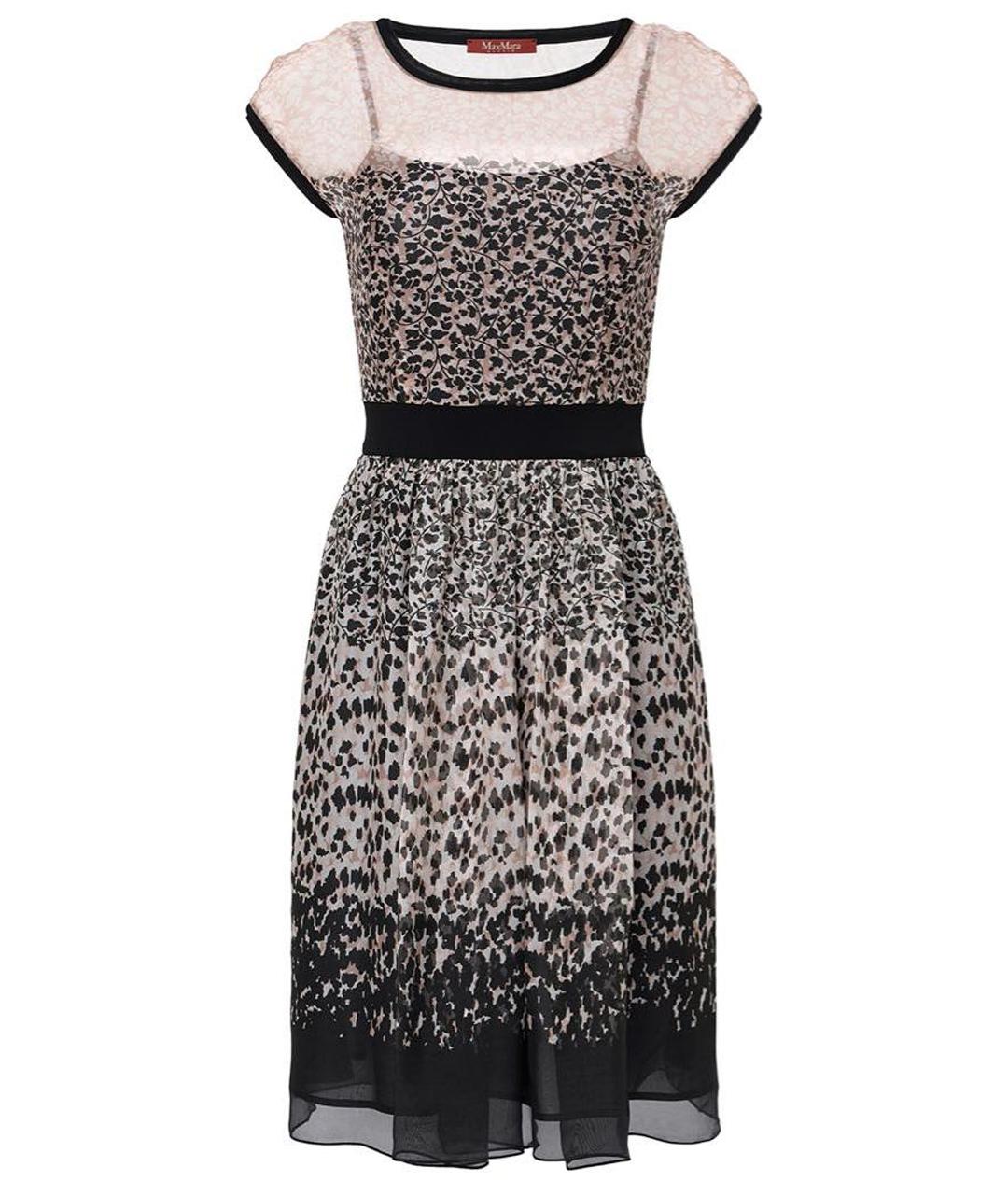 MAX MARA STUDIO Мульти шелковое коктейльное платье, фото 1