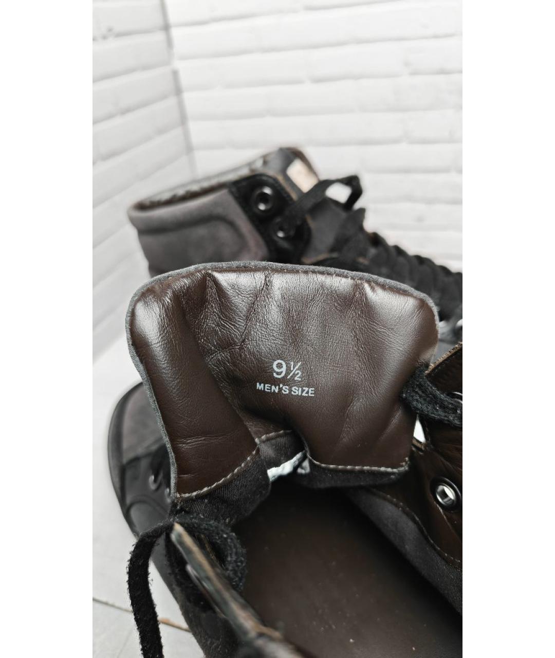 HOGAN Черные кожаные высокие кроссовки / кеды, фото 6