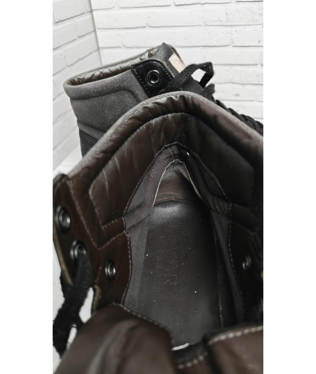 HOGAN Черные кожаные высокие кроссовки / кеды, фото 5