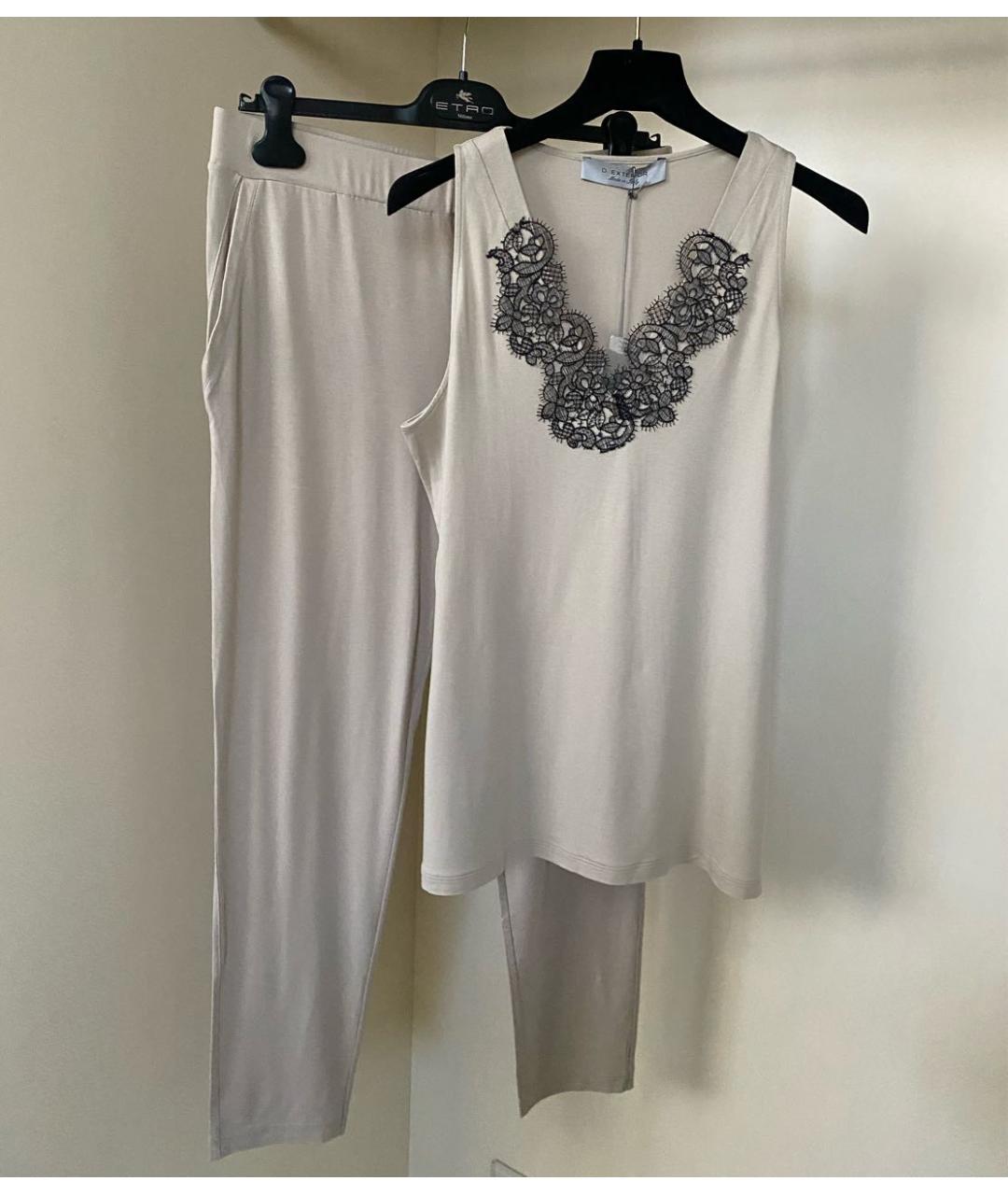 D.EXTERIOR Бежевый вискозный костюм с брюками, фото 9