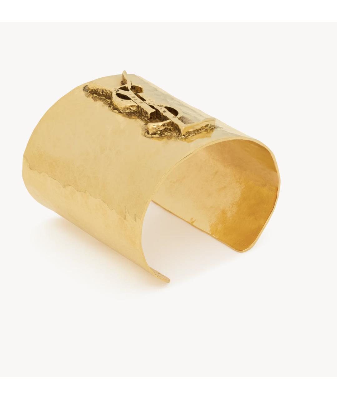 SAINT LAURENT Золотой металлический браслет, фото 5