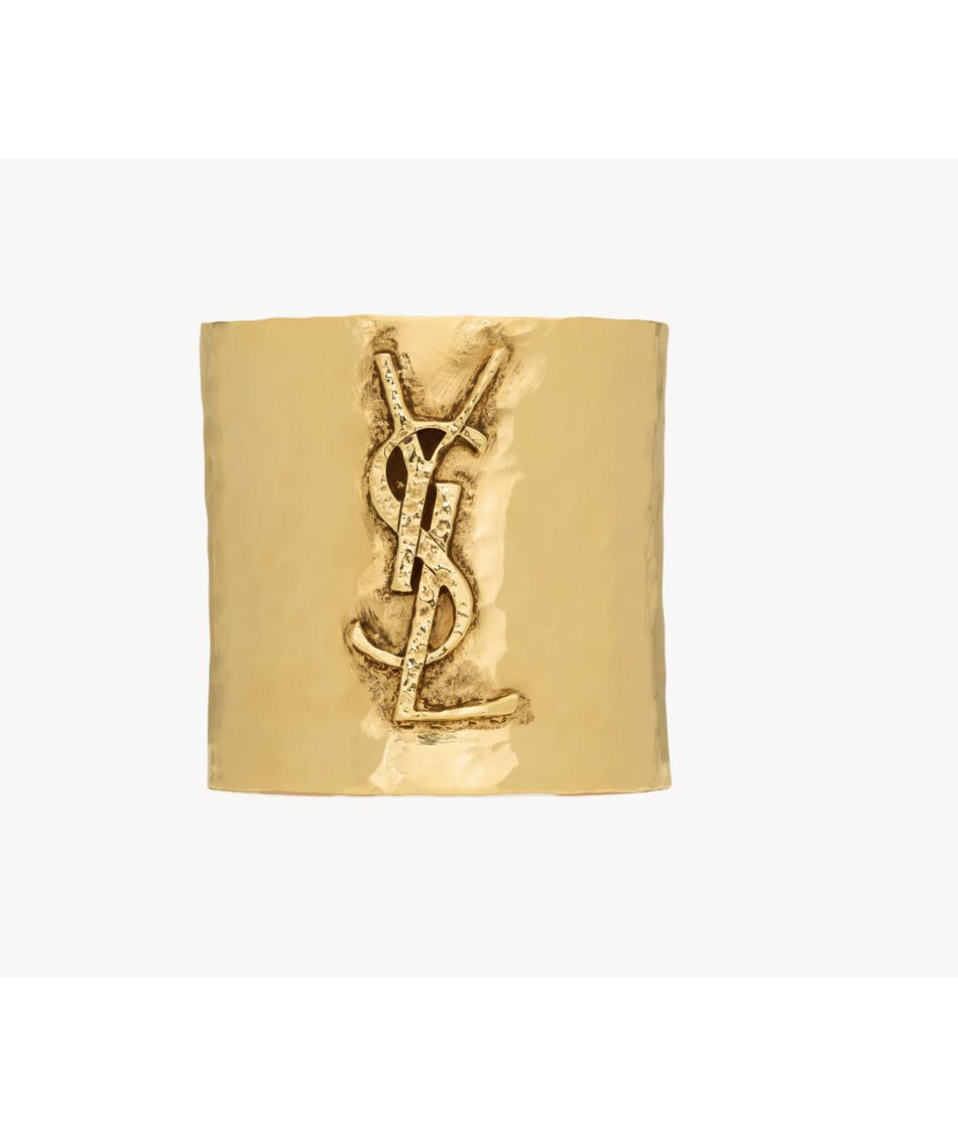 SAINT LAURENT Золотой металлический браслет, фото 3