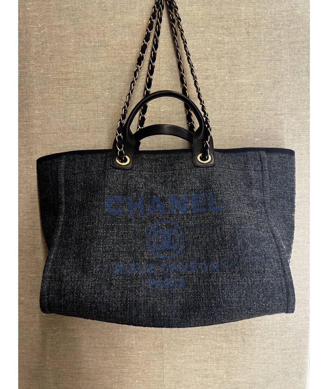 CHANEL Синяя сумка тоут, фото 8