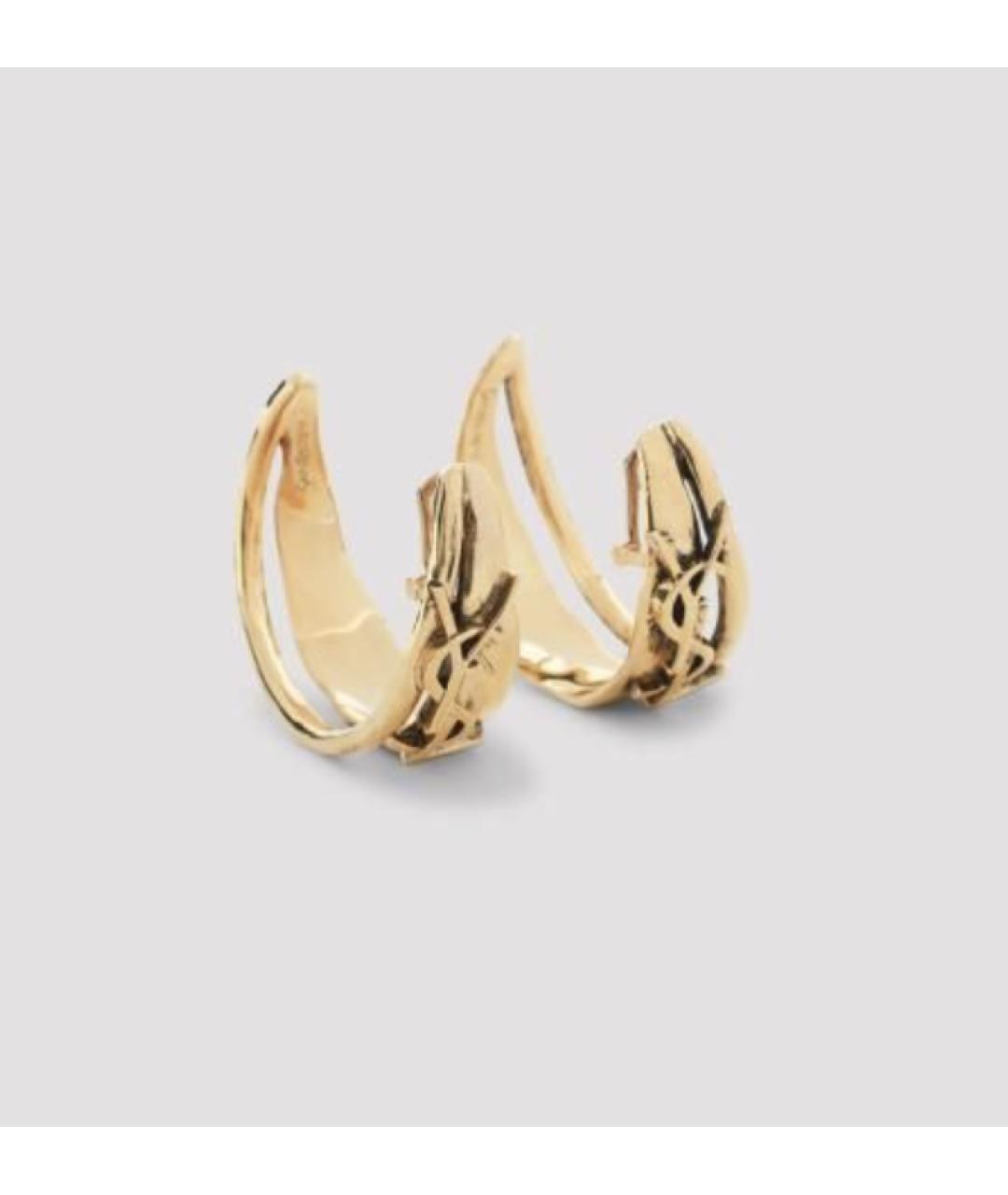 SAINT LAURENT Золотые металлические клипсы, фото 4